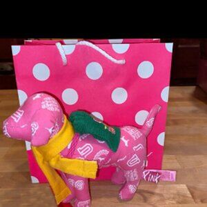 2007 VS PINK Preppy mini dog plush with backpack and scarf + Gift Bag